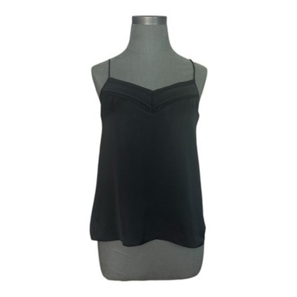 Mango Black Lace Satin Camisole Top Sleeveless V-Neck Lingerie Style Top Size S - Picture 4 of 8